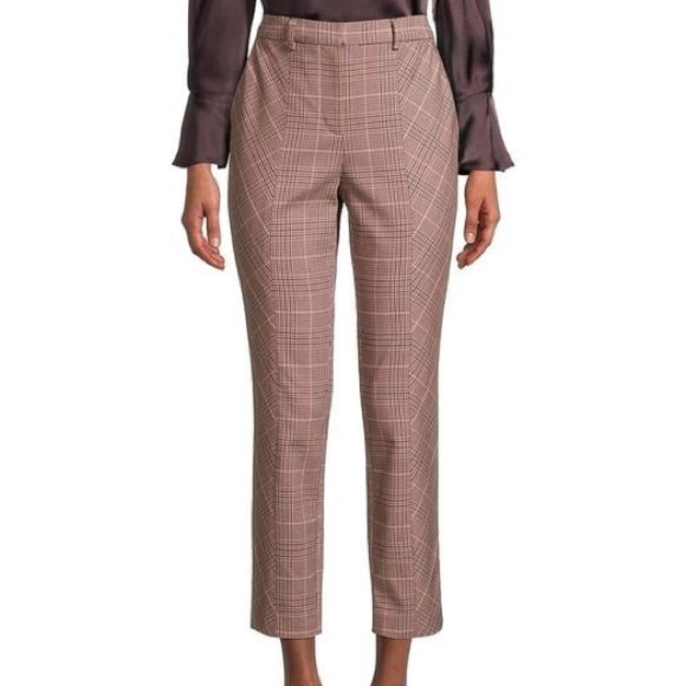 Rebecca Taylor Tailored Plaid Pants - Mauve Size 4